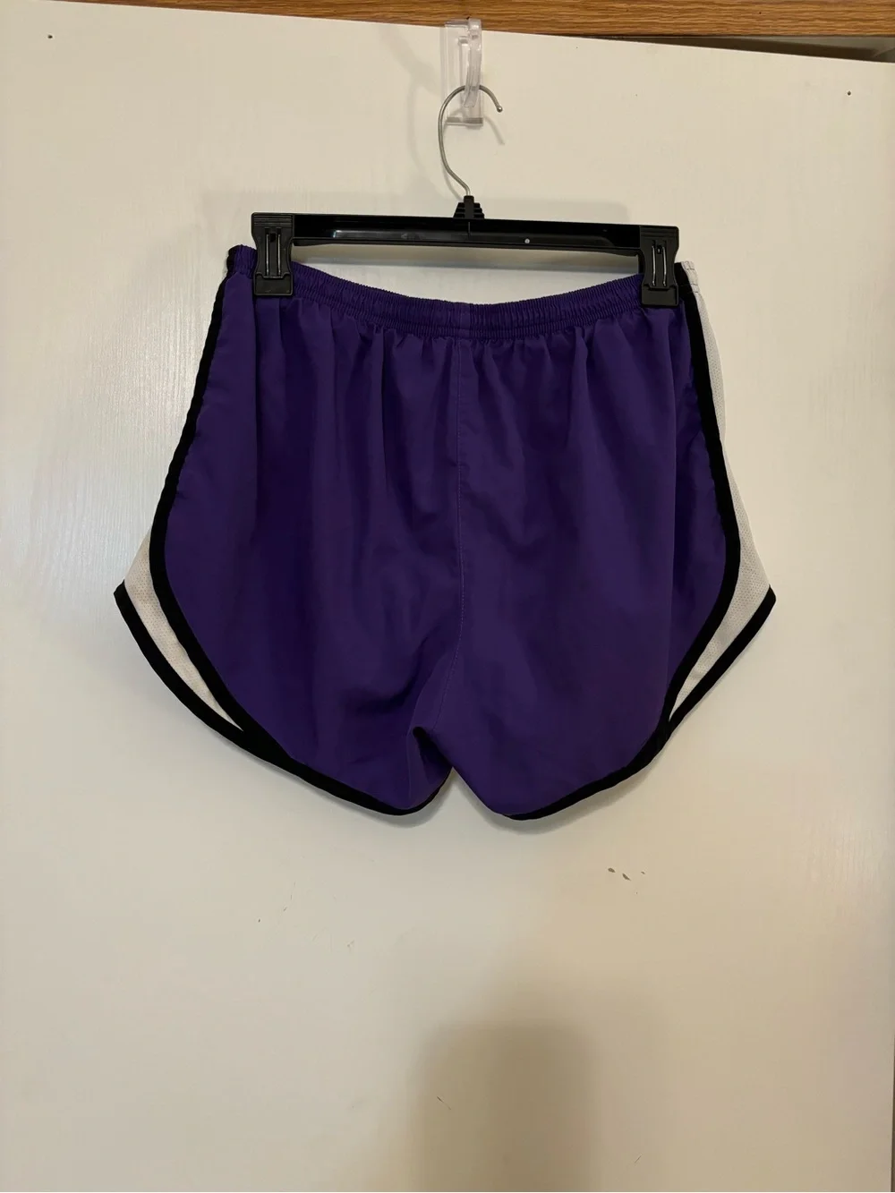 Nike Purple Athletic Running Shorts with White Mesh Trim - Picture 2 of 2
